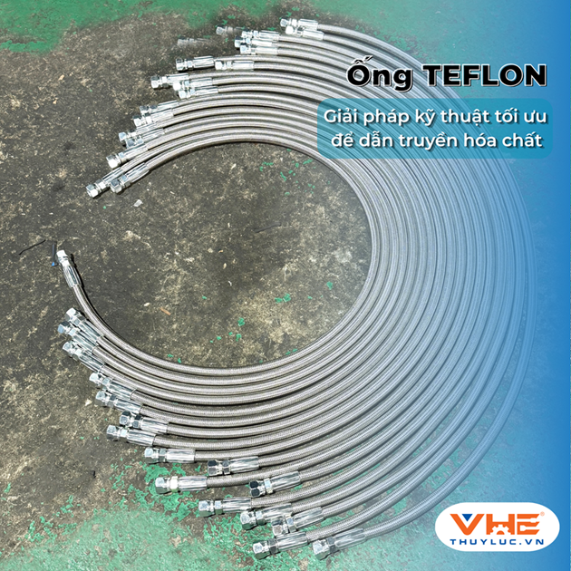 Ống Teflon PTFE bọc lưới inox bấm đầu Mỹ JIC size 38''