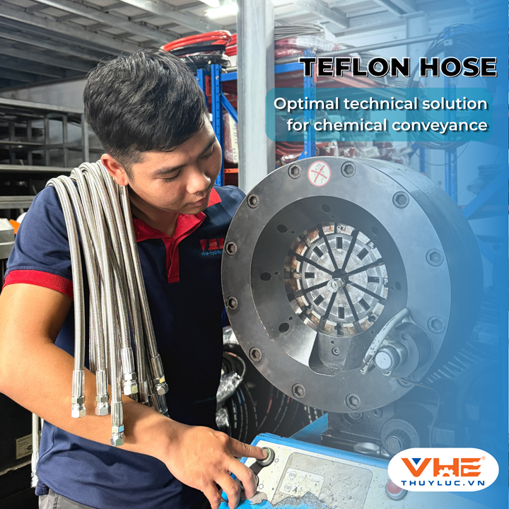 Processing Stainless Steel Braided PTFE (Teflon) Hose with 38-inch JIC Fittings