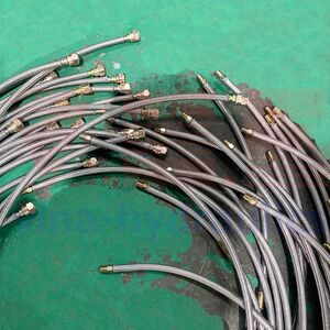 Pressing 2 ends BSPT and JIC crimping fittings 150 strands of Teflon ...