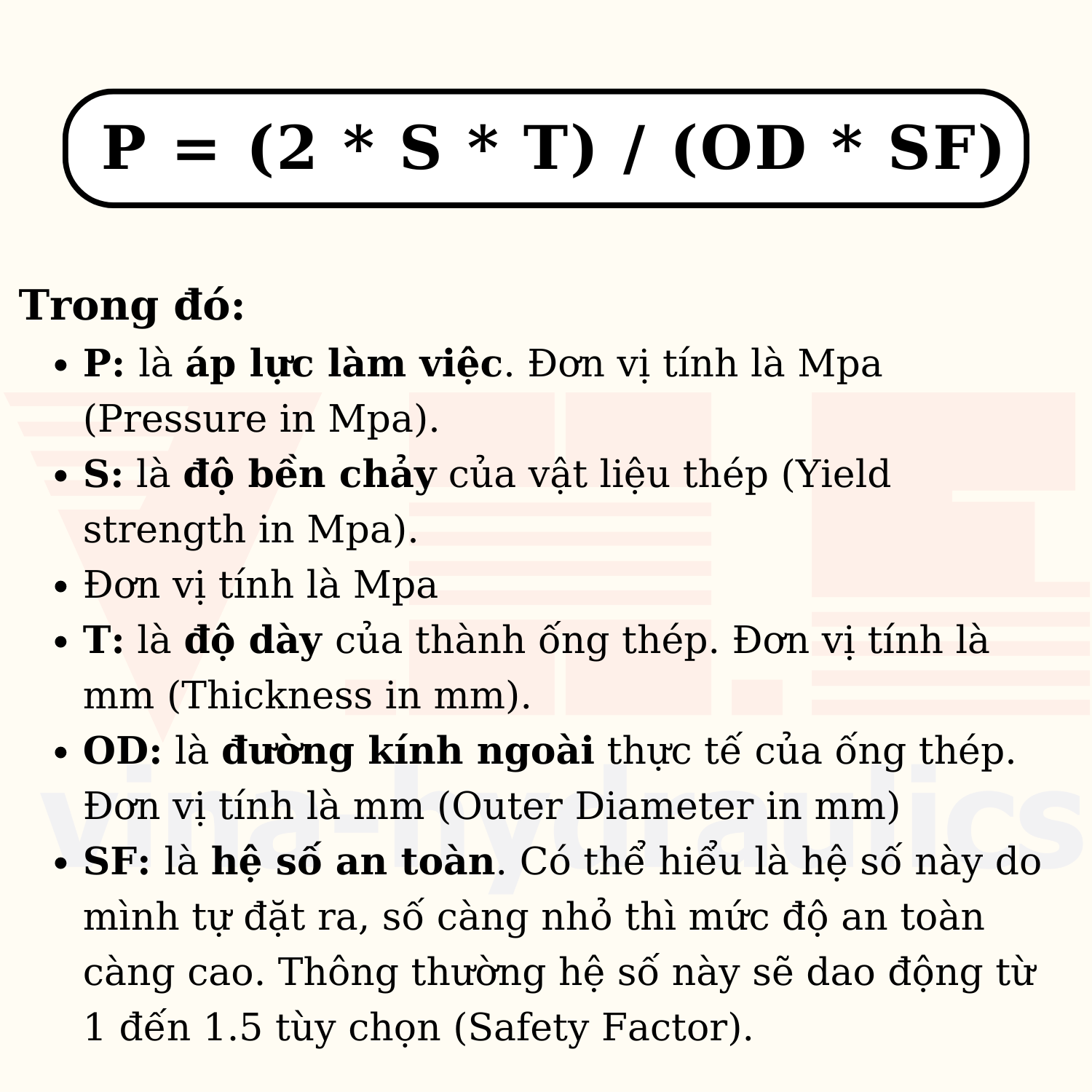 cách tính áp suất của ống thép