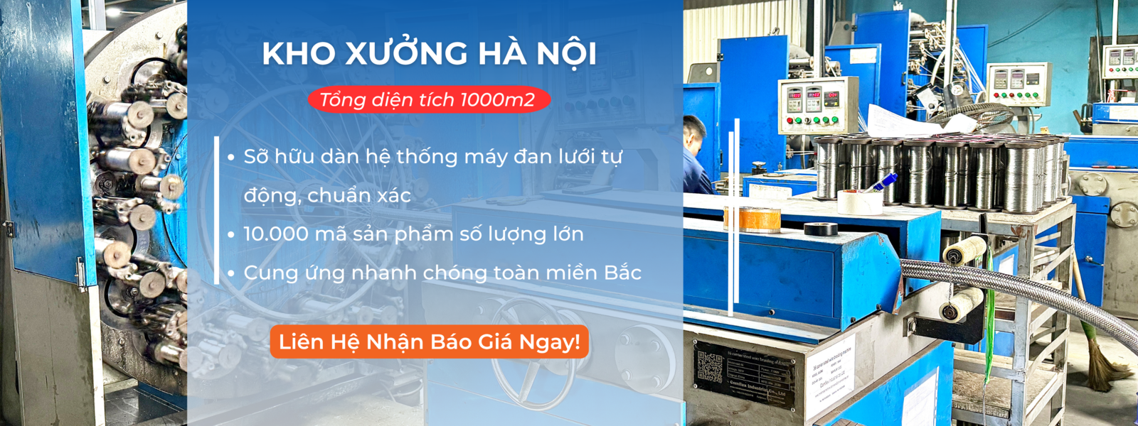 Kho xưởng ống thủy lực, phụ kiện thủy lực tại Hà Nội