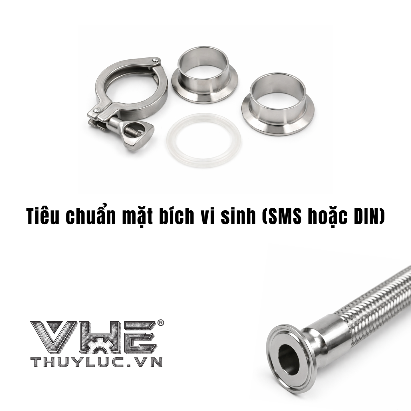Tiêu chuẩn mặt bích vi sinh (SMS hoặc DIN)