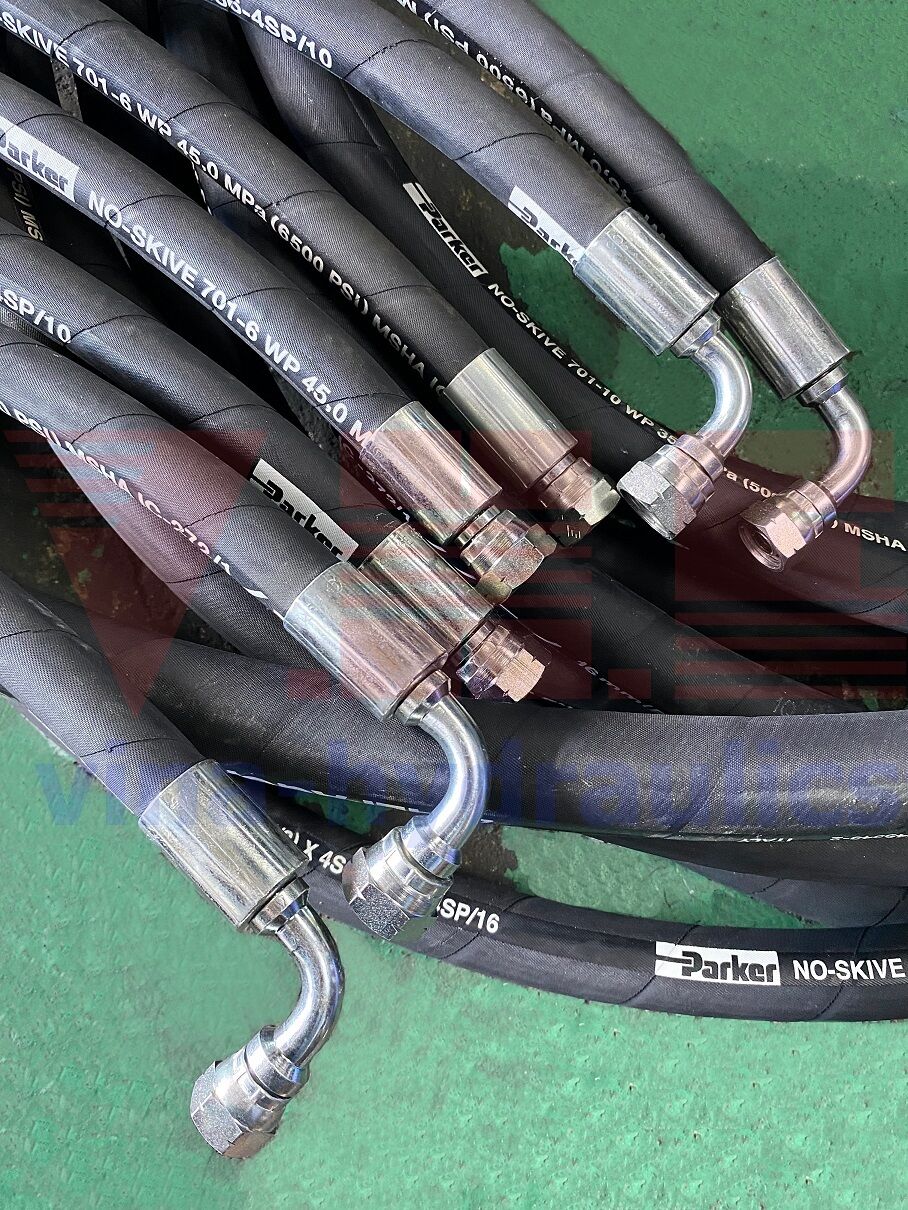 Processing and crimping Parker 4-layer hydraulic hose