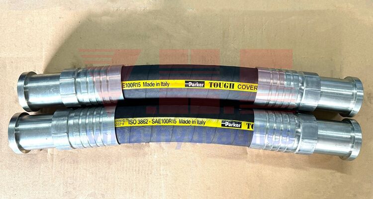 Parker R15 R42TC Hydraulic Hose 2'' Interlock Straight Flange with O-Ring