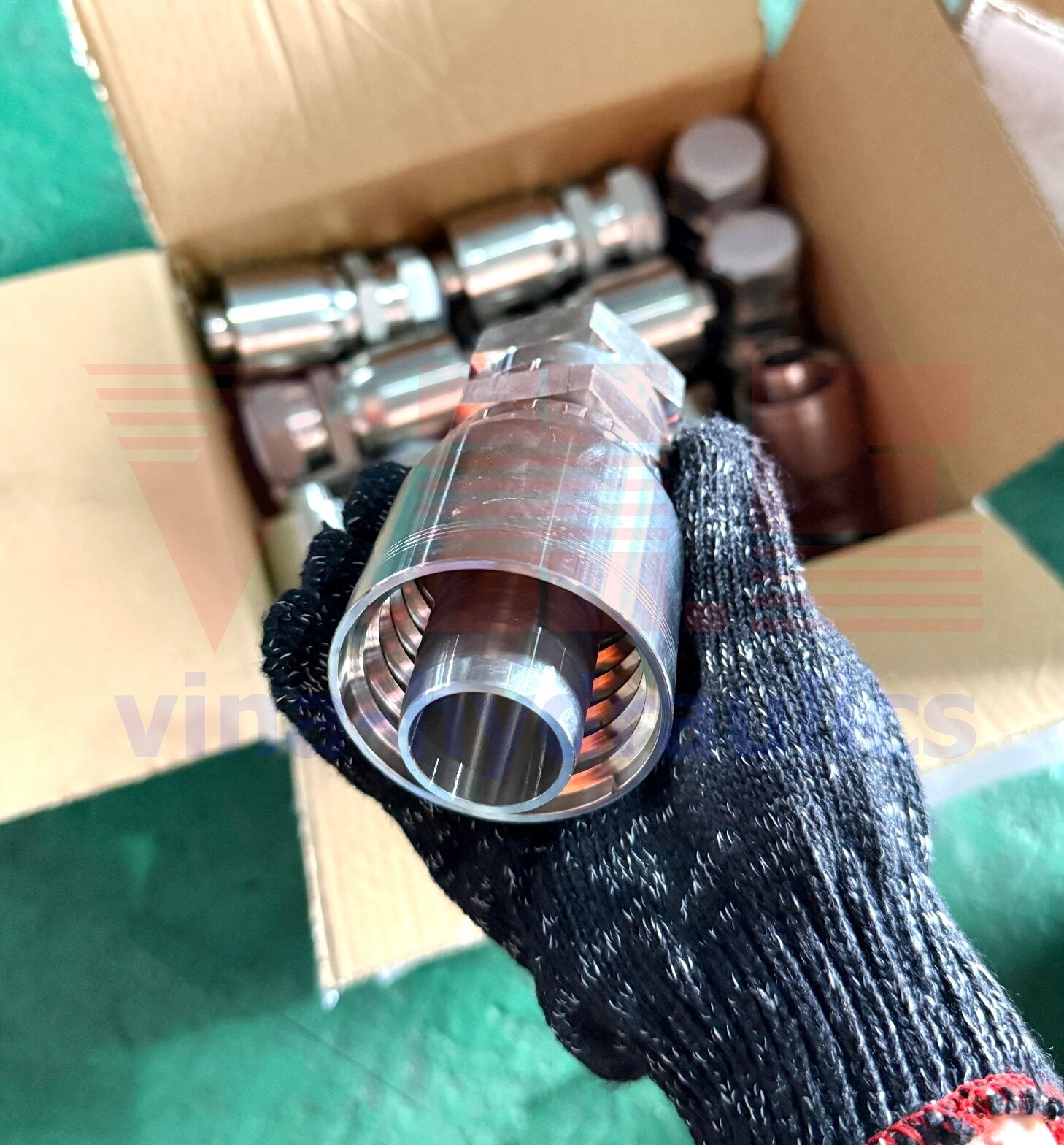 Đầu bấm thẳng JIC inox SS316 liền vỏ áo