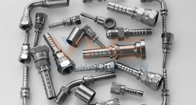 Gia công phụ kiện Đầu nối JIC thẳng kết nối ống thủy lực da sần