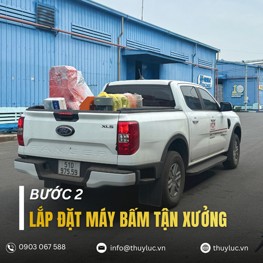 2. Thi công lắp đặt máy bấm tận xưởng cho khách hàng