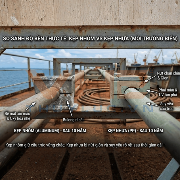 So sánh kẹp nhựa và kẹp nhôm thủy lực