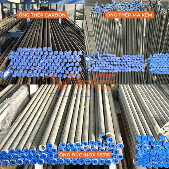 Phân biệt 3 loại ống đúc thủy lực phổ biến Thép đen, Mạ kẽm và Inox SS316