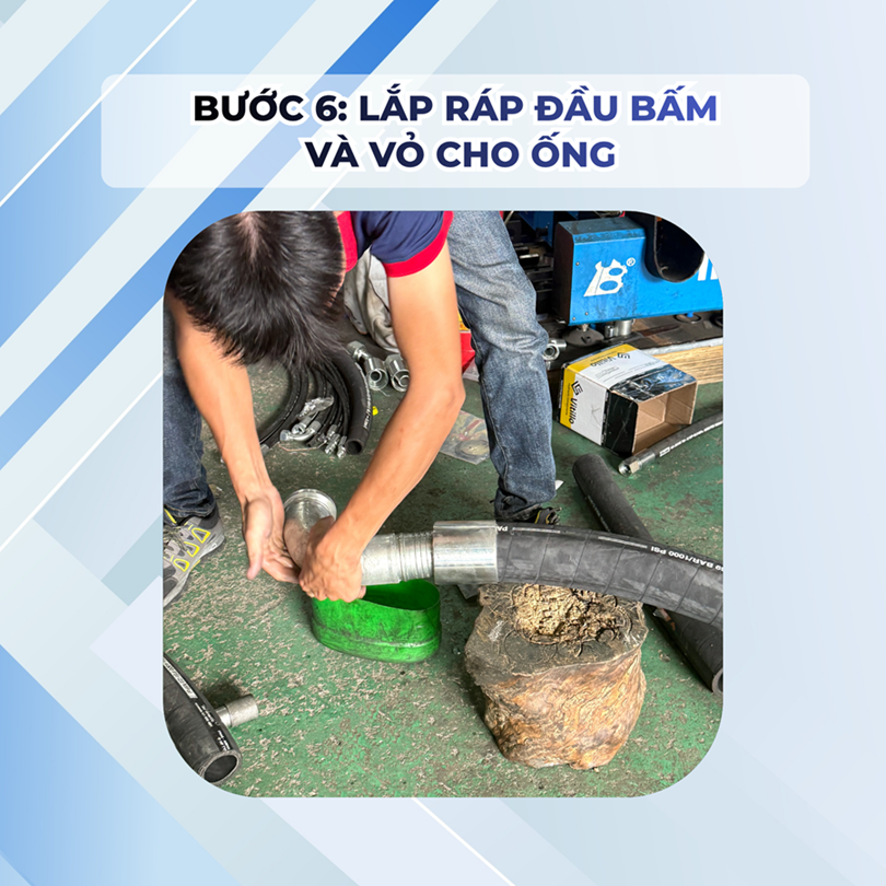 Bước 6_ Lắp ráp đầu bấm  và vỏ cho ống