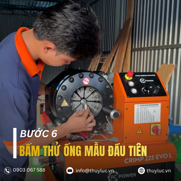 6. Bấm thử ống mẫu đầu tiên để nghiệm thu