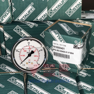 Đồng hồ đo áp thủy lực mặt D63, 400bar, gắn bảng điều khiển, 1910000401, SPG-063-00400-01-P-B04