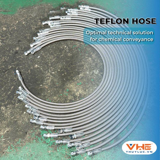Stainless Steel Braided PTFE (Teflon) Hose with 38-inch JIC Fittings