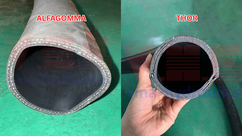 Phân biệt ống hút dầu Alfagomma và Thor