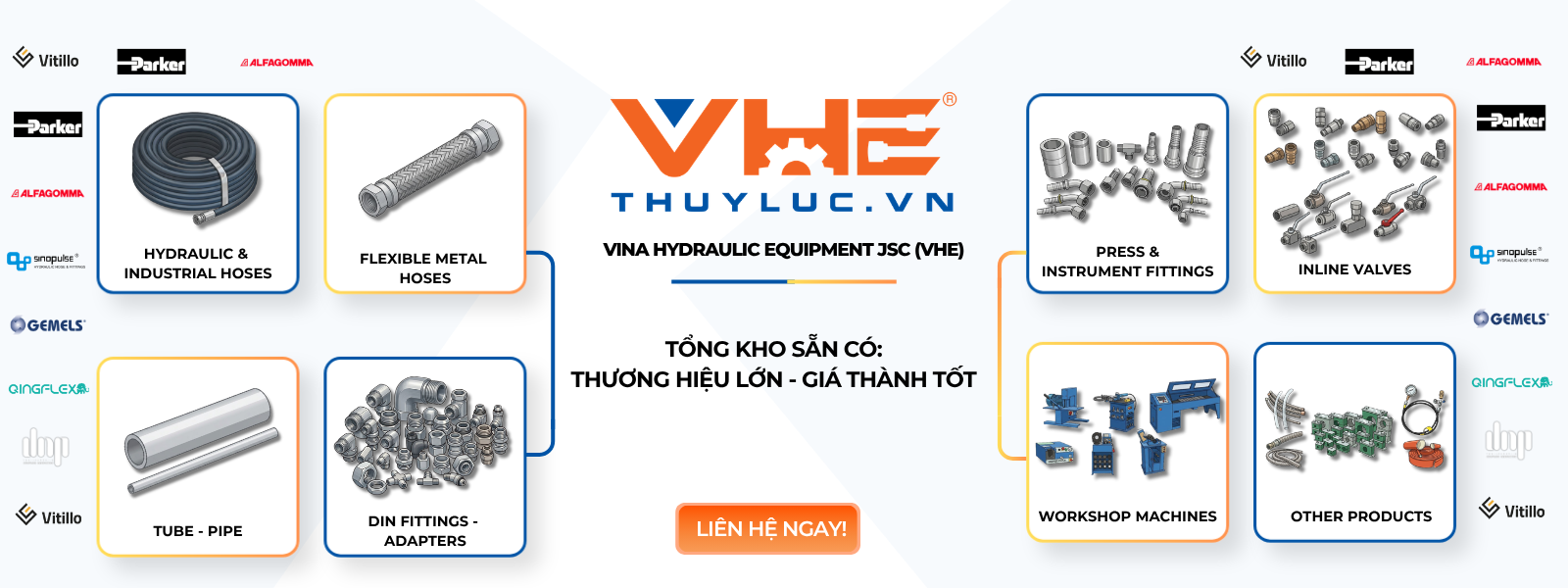 Kho hàng Ống thủy lực Vitillo chính hãng của VHE