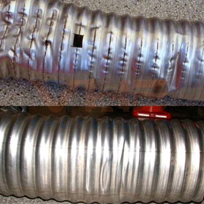 Ống ruột gà bị bục