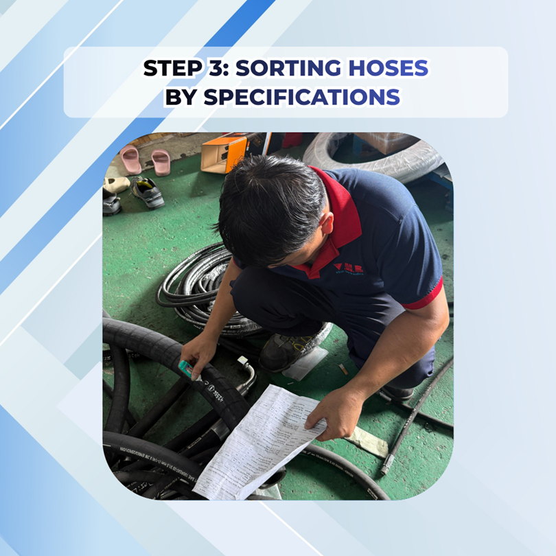 Step 3: Sorting hoses by specifications 