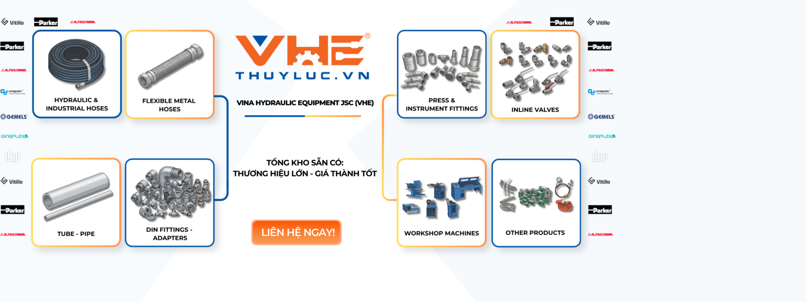 Kho hàng Ống thủy lực Vitillo chính hãng của VHE